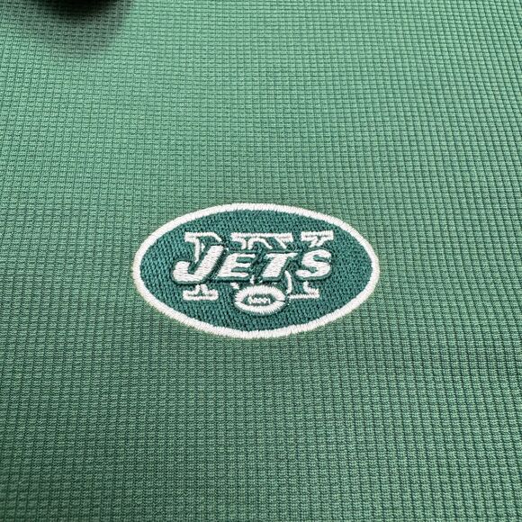 Reebok New York Jets NFL Polo Shirt Mens Small Green Short Sleeve Performance - Picture 5 of 13